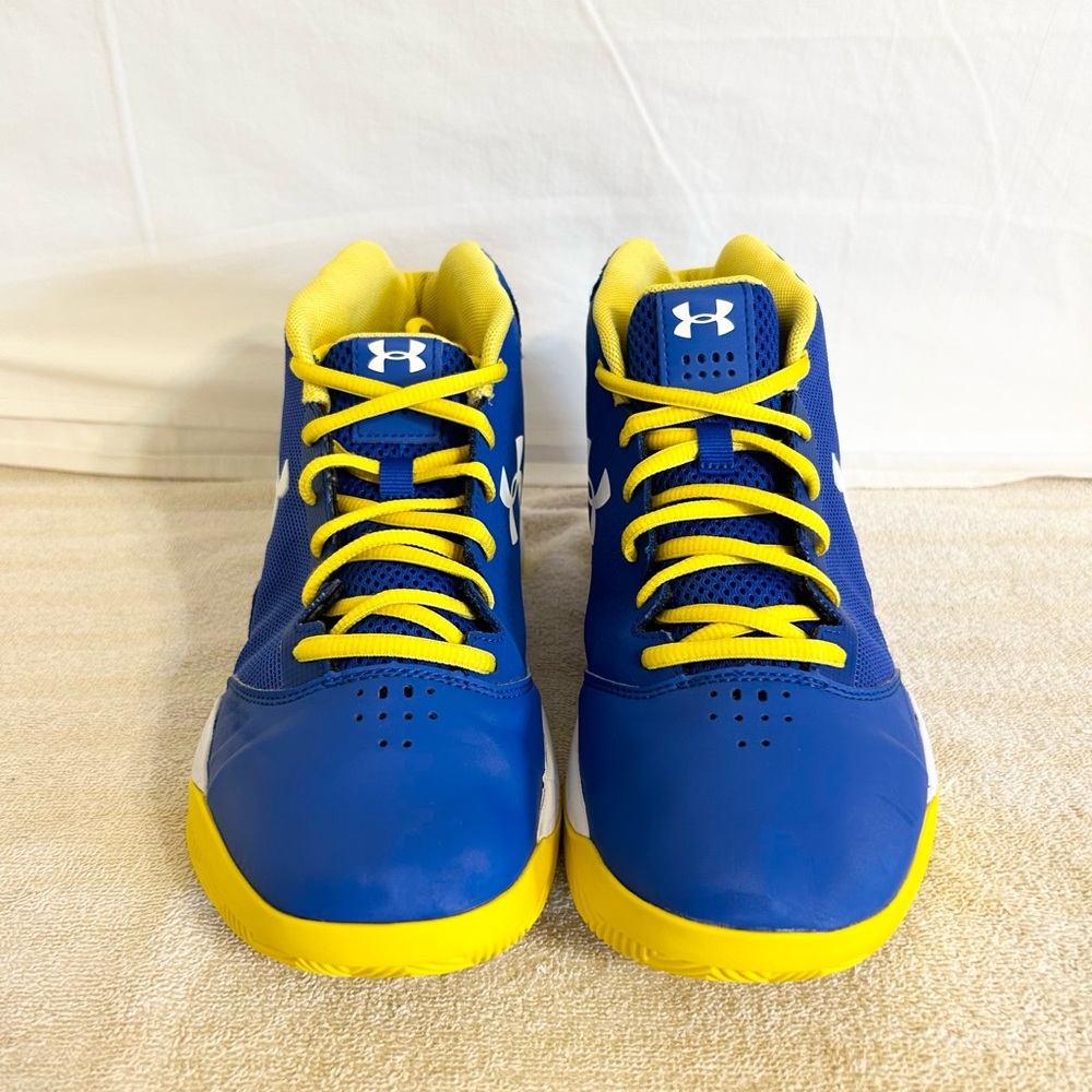 Under Armour Jet Mid Blue/Yellow size 8 MEN’S BASKETBALL SHOES - Picture 8 of 9